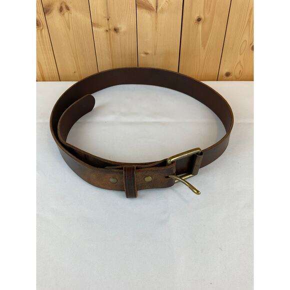 Hanks Belt, Brown with Gold Buckle- Size 40 - Picture 1 of 5